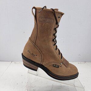 Ad Tec Womens Boots Packer Brown Ranch Riding Kiltie Lace Up Work 7m